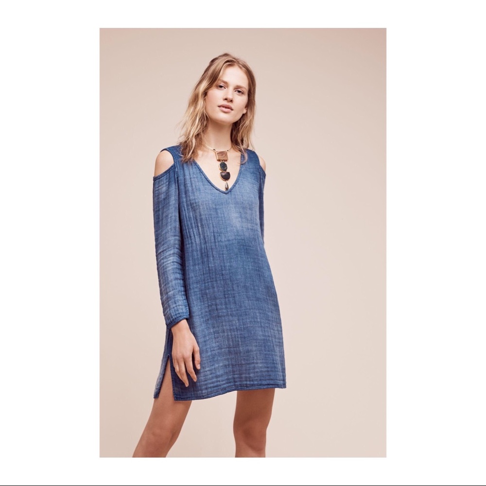 Anthropologie cloth & stone chambray dress